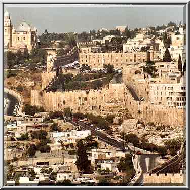 View of Mt. Zion, and south-eastern corner of ...[7 words]... the Middle East, July 12, 2001