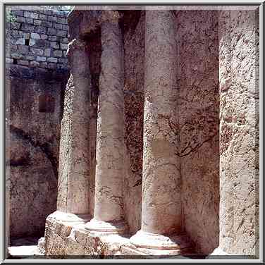 Facade of Absaloms Tomb in Kidron Valley. Jerusalem, the Middle East, July 12, 2001