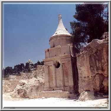 More distant view of Absaloms Tomb in Kidron ...[9 words]... the Middle East, July 12, 2001