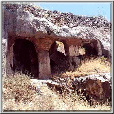 A tomb in Kidron Valley. Jerusalem, the Middle East, July 12, 2001