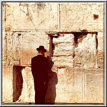 A Jew near Western, or Wailing Wall. Jerusalem, the Middle East, July 12, 2001