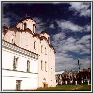 An Orthodox cathedral in Gorodishche Area. Novgorod, Russia, August 1, 2001