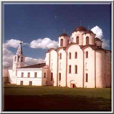 An Orthodox cathedral in Gorodishche Area. Novgorod, Russia, August 1, 2001