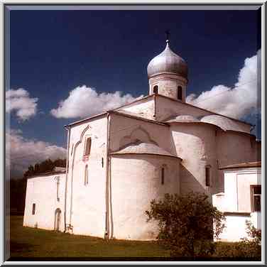 A church in Gorodishche Area. Novgorod, Russia, August 1, 2001