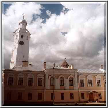 A monastery opposite to Sophiyskiy Cathedral. Novgorod, Russia, August 1, 2001