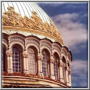 A dome of Maritime cathedral. Kronshtadt, Russia, August 3, 2001