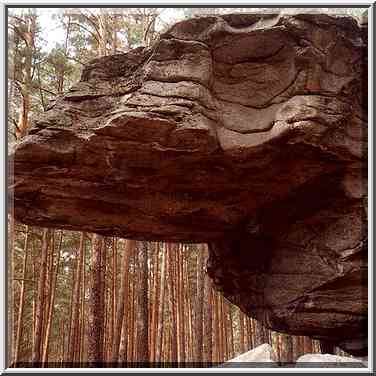 Ostantsy rocks (kind of geological formation) in ...[5 words]... Southern Ural, Russia, August 15, 2001