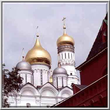 View of Vasiliy Blazhennyi (?) cathedral in ...[10 words]... Moscow, Russia, August 30, 2001