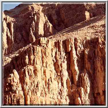 Limestone walls of the canyon of Ein Bokek, near ...[2 words]... The Middle East, September 18, 2001