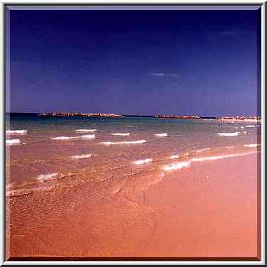 A Mediterranean beach in southern Ashkelon. The Middle East, September 19, 2001