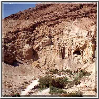 View of a canyon in Ein Bokek from a along the ...[2 words]... The Middle East, September 29, 2001