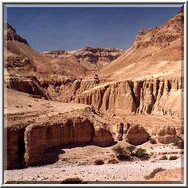 Entrance to Tseelim Canyon, 3 miles north from ...[4 words]... The Middle East, September 29, 2001