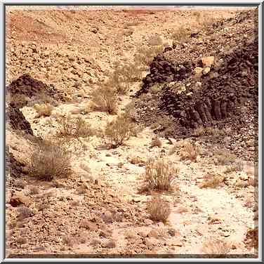 Makhtesh Ramon (crater) below Hanegev Field Station. The Middle East, October 18, 2001