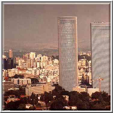 View of Hashalom towers and Ramat Gan from Migdal ...[3 words]... Aviv, the Middle East, October 25, 2001