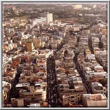 View of Herzl, Kefar Giladi, Haqishon St. from ...[10 words]... Aviv, the Middle East, October 25, 2001