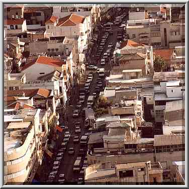 Herzl St. behind Derekh Yafo St. from Migdal ...[3 words]... Aviv, the Middle East, October 25, 2001